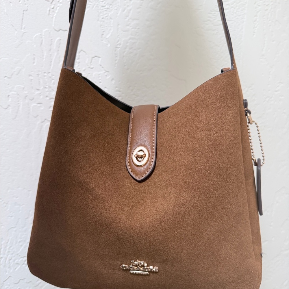 Coach Hadley Suede Shoulder Bag